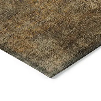 10' X 14' Brown Beige And Taupe Abstract Washable Indoor Outdoor Area Rug