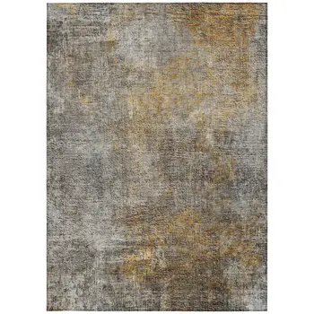 10' X 14' Gray Silver And Charcoal Abstract Washable Indoor Outdoor Area Rug