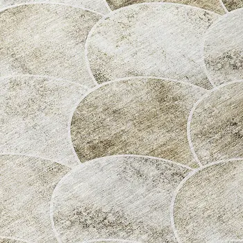 3' X 5' Beige Ivory And Tan Abstract Washable Indoor Outdoor Area Rug