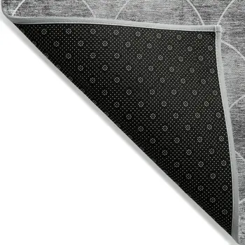 9' X 12' Gray Charcoal And Ivory Abstract Washable Indoor Outdoor Area Rug