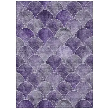 8' X 10' Purple Lilac And Lavender Abstract Washable Indoor Outdoor Area Rug