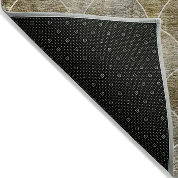 10' X 14' Taupe Beige And Gray Abstract Washable Indoor Outdoor Area Rug
