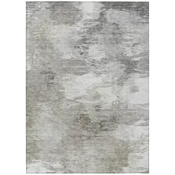 8' X 10' Beige Tan And Gray Abstract Washable Indoor Outdoor Area Rug