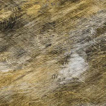 8' Brown Beige And Gold Round Abstract Washable Indoor Outdoor Area Rug