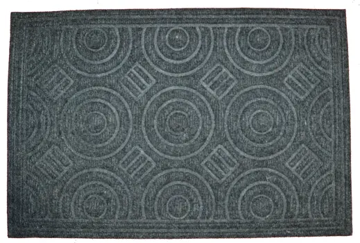 16" X 27" Gray Synthetic Fiber Abstract Outdoor Door Mat