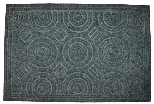 16" X 27" Gray Synthetic Fiber Abstract Outdoor Door Mat
