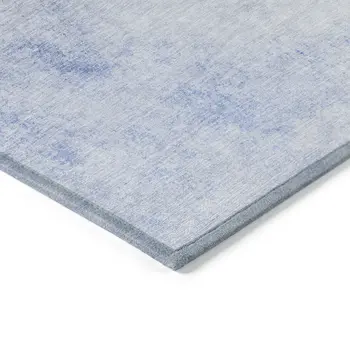 5' X 8' Navy Blue And Denim Blue Ombre Washable Indoor Outdoor Area Rug