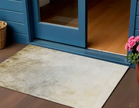 3' X 5' Taupe Beige And Ivory Ombre Washable Indoor Outdoor Area Rug