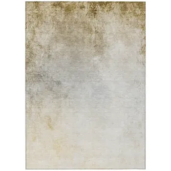 5' X 8' Taupe Beige And Ivory Ombre Washable Indoor Outdoor Area Rug