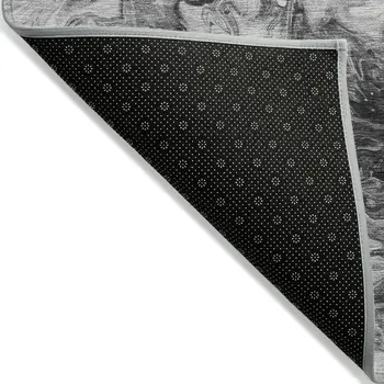3' X 5' Gray Charcoal And Silver Abstract Washable Indoor Outdoor Area Rug
