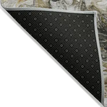 5' X 8' Taupe Beige And Ivory Abstract Washable Indoor Outdoor Area Rug