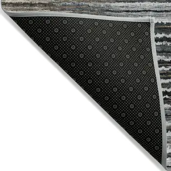 3' X 5' Brown Taupe And Chocolate Striped Washable Indoor Outdoor Area Rug
