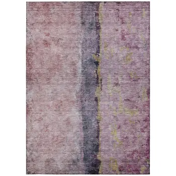 8' X 10' Blush Pink And Purple Abstract Washable Indoor Outdoor Area Rug