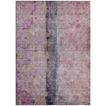 8' X 10' Blush Pink And Purple Abstract Washable Indoor Outdoor Area Rug