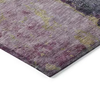 9' X 12' Blush Pink And Purple Abstract Washable Indoor Outdoor Area Rug