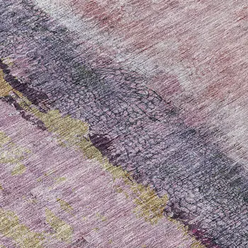 10' X 14' Blush Pink And Purple Abstract Washable Indoor Outdoor Area Rug