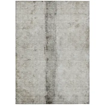 3' X 5' Taupe Beige And Gray Abstract Washable Indoor Outdoor Area Rug