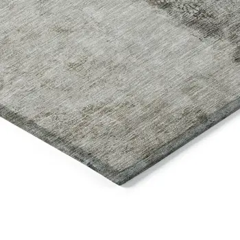 3' X 5' Taupe Beige And Gray Abstract Washable Indoor Outdoor Area Rug