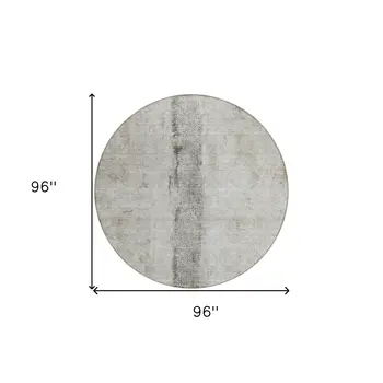 8' Taupe Beige And Gray Round Abstract Washable Indoor Outdoor Area Rug