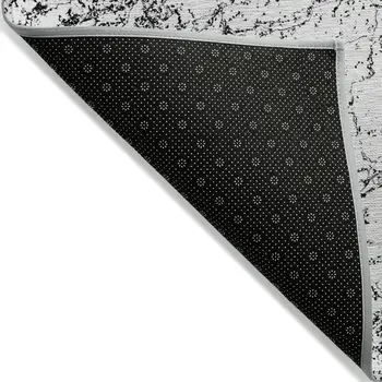 8' X 10' Black White And Gray Abstract Washable Indoor Outdoor Area Rug