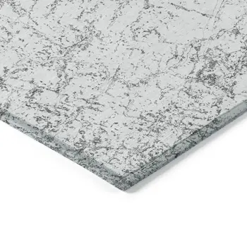 10' X 14' Gray And Ivory Abstract Washable Indoor Outdoor Area Rug