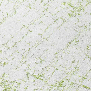 8' Green And Ivory Round Abstract Washable Indoor Outdoor Area Rug