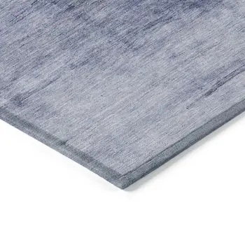 5' X 8' Navy Blue And Sky Blue Abstract Washable Indoor Outdoor Area Rug