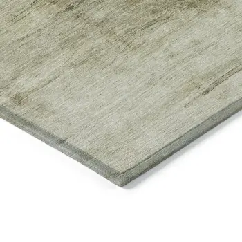 8' X 10' Taupe Beige And Chocolate Abstract Washable Indoor Outdoor Area Rug