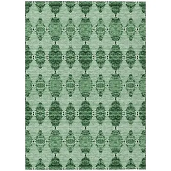 3' X 5' Emerald And Green Moroccan Washable Indoor Outdoor Area Rug