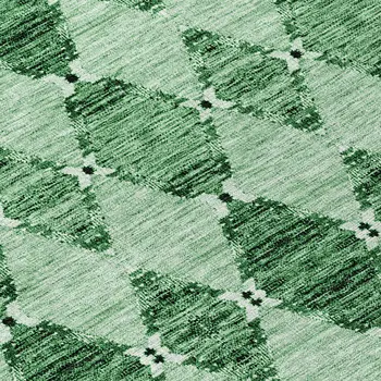 8' Emerald And Green Round Moroccan Washable Indoor Outdoor Area Rug