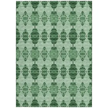 9' X 12' Emerald And Green Moroccan Washable Indoor Outdoor Area Rug
