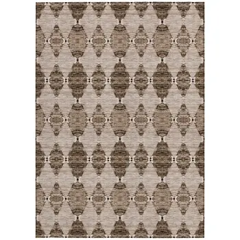 8' X 10' Brown And Chocolate Moroccan Washable Indoor Outdoor Area Rug