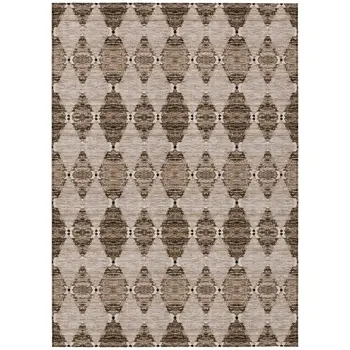 8' X 10' Brown And Chocolate Moroccan Washable Indoor Outdoor Area Rug
