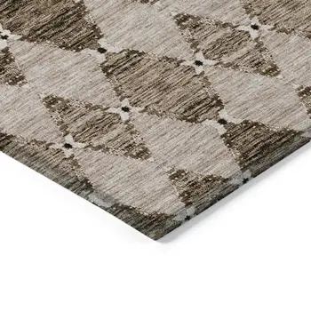 10' X 14' Brown And Chocolate Moroccan Washable Indoor Outdoor Area Rug