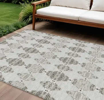 9' X 12' Taupe Beige And Coffee Moroccan Washable Indoor Outdoor Area Rug