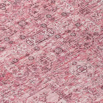 3' X 5' Pink Blush And Charcoal Floral Washable Indoor Outdoor Area Rug