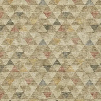9' X 12' Beige Tan And Taupe Geometric Washable Indoor Outdoor Area Rug