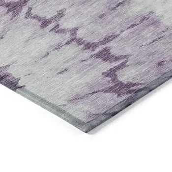 8' X 10' Purple And Lavender Abstract Washable Indoor Outdoor Area Rug
