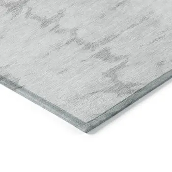 9' X 12' Silver Gray And Ivory Abstract Washable Indoor Outdoor Area Rug