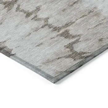 5' X 8' Taupe Khaki And Ivory Abstract Washable Indoor Outdoor Area Rug