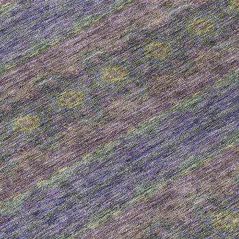 8' Purple Plum And Gold Round Floral Medallion Washable Indoor Outdoor Area Rug