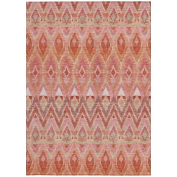 10' X 14' Pink Salmon And Blush Southwestern Washable Indoor Outdoor Area Rug