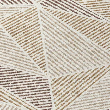 3' X 5' Brown Taupe And Beige Geometric Washable Indoor Outdoor Area Rug