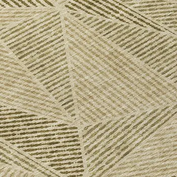 8' Khaki Brown And Beige Round Geometric Washable Indoor Outdoor Area Rug