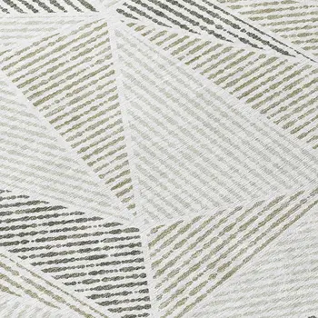 5' X 8' Taupe Brown And Beige Geometric Washable Indoor Outdoor Area Rug