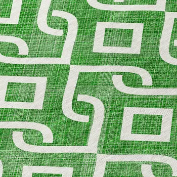 8' X 10' Emerald And Ivory Geometric Washable Indoor Outdoor Area Rug
