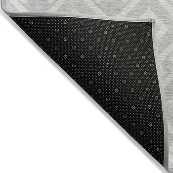 10' X 14' Silver And Ivory Geometric Washable Indoor Outdoor Area Rug