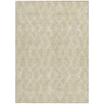8' X 10' Beige Taupe And Tan Geometric Washable Indoor Outdoor Area Rug