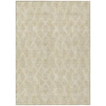 8' X 10' Beige Taupe And Tan Geometric Washable Indoor Outdoor Area Rug