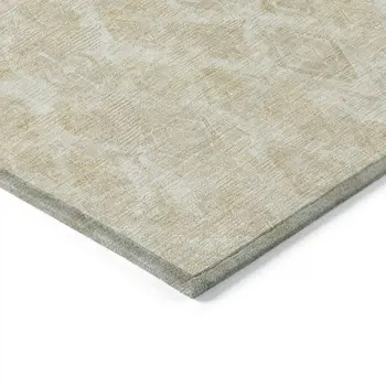 8' X 10' Beige Taupe And Tan Geometric Washable Indoor Outdoor Area Rug